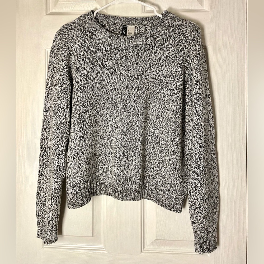 Divided Knit Sweater- Light Grey